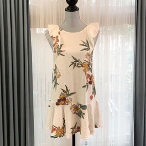 FREE People summer in tullum dress/tunic linen blend drop waist tie back sz XS